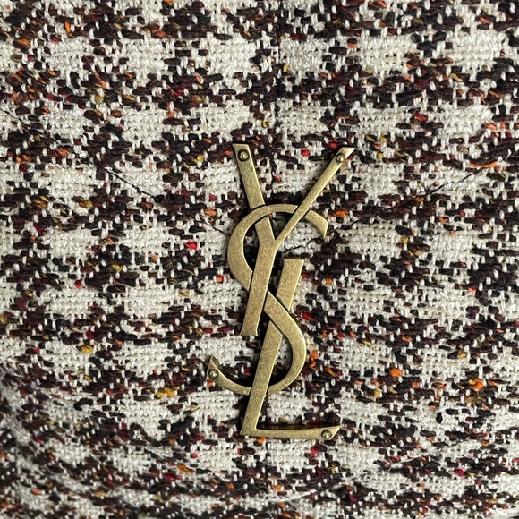SOLD. YSL Puffer Houndstooth Tweed Shoulder Bag NEW - Picture 3 of 16